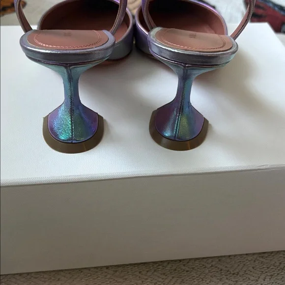 Amina Muaddi Begum Swarovski Crystal-Embellished Multicolor Slingback Heels